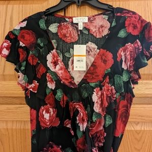 NWT Sofia Vergara Floral Midi Wrap Dress